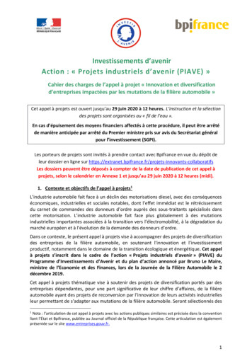 Action : « Projets Industriels D'aveni - Bpifrance