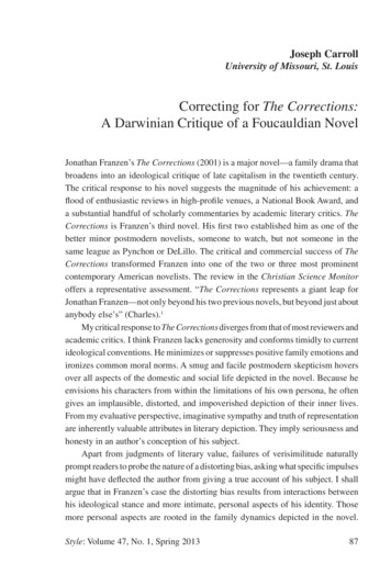 Correcting For The Corrections: A Darwinian Critique Of A Foucauldian Novel