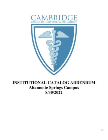 Cambridge Campus Addendum