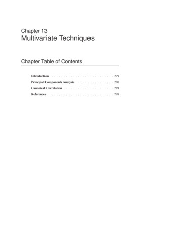 Multivariate Techniques - WPI