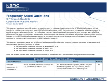 Frequently Asked Questions - North American Electric Reliability .
