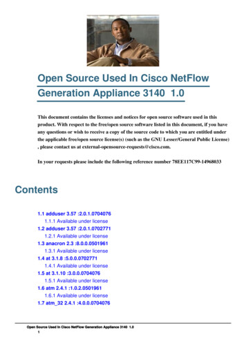 Open Source Used In Cisco NetFlow Generation Appliance 3140