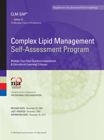 Complex Lipid Management Self-Assessment Program