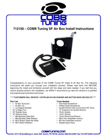712150 COBB Tuning SF Air Box Install Instructions