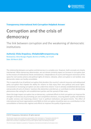 Corruption And Crisis Of Democracy - Knowledge Hub