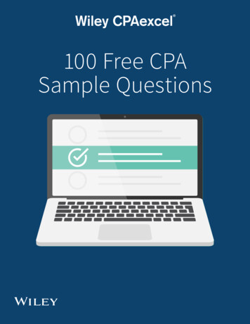 100 Free CPA Sample Questions - Wiley Efficient Learning