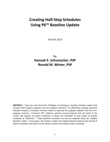 Creating Half-Step Sechdules Using P6 - Ron Winter Consulting