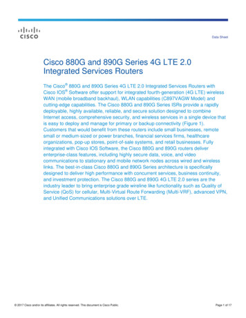 Cisco 880G And 890G Series 4G LTE 2.0 Integrated Services Routers .