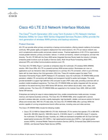 Cisco 4G LTE 2.0 Network Interface Modules