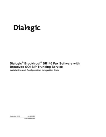 Dialogic Brooktrout Broadvox GO! SIP Trunking Service - Fusion Connect