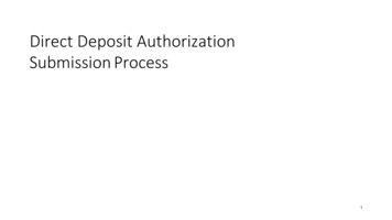 Direct Deposit Authorization Submission Process