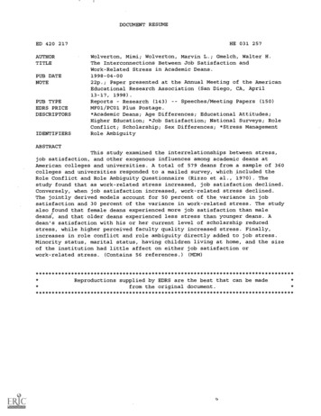 DOCUMENT RESUME AUTHOR Wolverton, Mimi; Wolverton, Marvin L.; Gmelch .