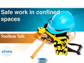 Safe Work In Confined Spaces - EFNMS