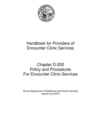 Handbook For Providers Of Encounter Clinic Services Chapter . - Illinois