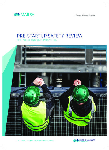 PRE-STARTUP SAFETY REVIEW - Marsh