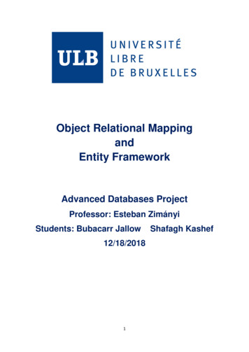 Object Relational Mapping And Entity Framework - Université Libre De .