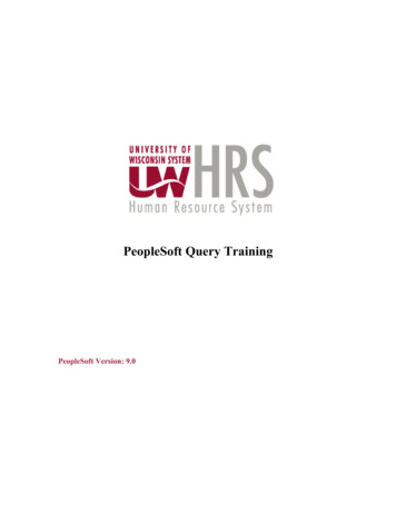 PeopleSoft Query Training - University Of Wisconsin-Extension