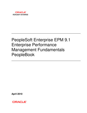 PeopleSoft Enterprise EPM 9.1 Enterprise Performance . - Oracle