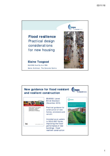 Flood Resilience Practical Design Considerations For New Housing