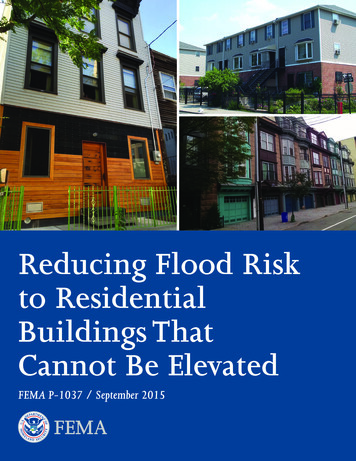 Reducing Flood Risk To Residential Buildings That Cannot Be Elevated - FEMA