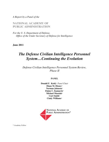 The Defense Civilian Intelligence Personnel System Continuing The Evolution