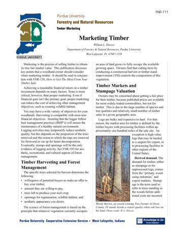 Timber Marketing Marketing Timber - Purdue University