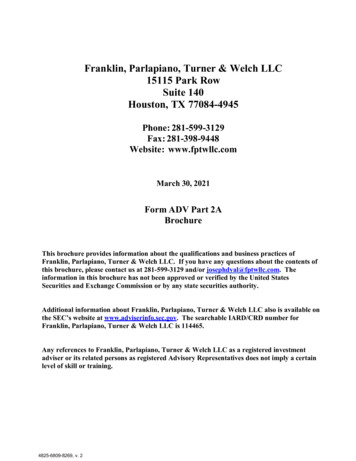 Franklin, Parlapiano, Turner & Welch LLC 15115 Park Row Suite 140 .