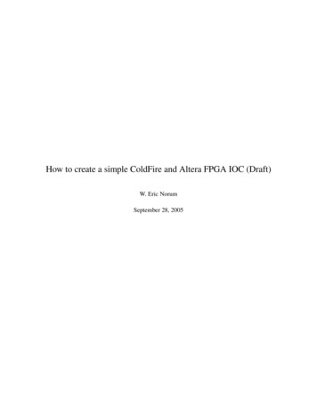 How To Create A Simple ColdFire And Altera FPGA IOC (Draft)