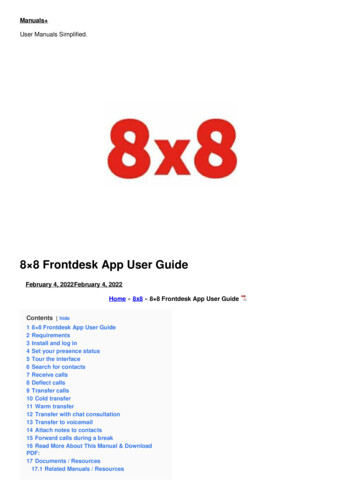 8 8 Frontdesk App User Guide - Manuals 