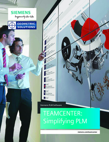 Siemens PLM Software TEAMCENTER: Simplifying PLM - Geoplm 
