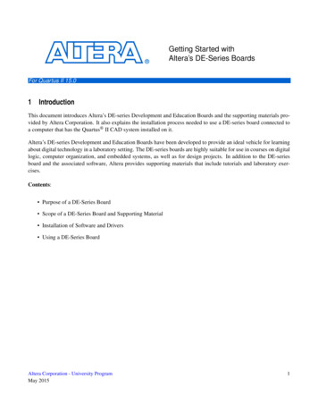 Getting Started With Altera's DE-Series Boards - New Paltz