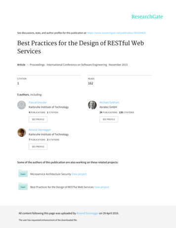 Best Practices For The Design Of RESTful Web Services - KIT