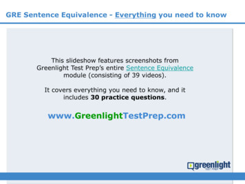 GRE Sentence Equivalence - GreenlightTestPrep
