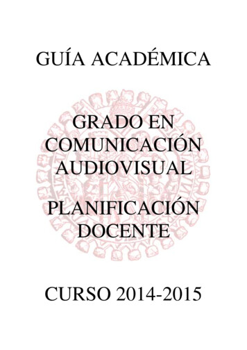 Guía Académica Grado En Comunicación Audiovisual . - Usal