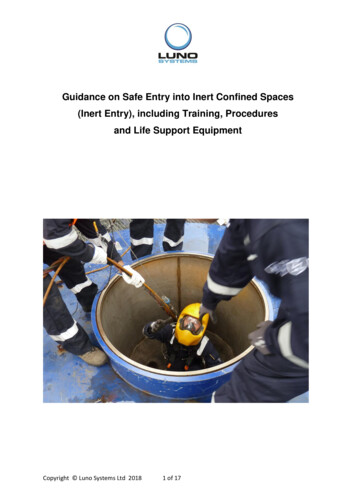 Guidance On Safe Entry Into Inert Confined Spaces (Inert Entry .