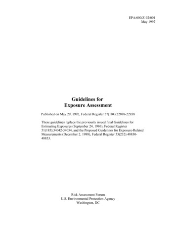 Guidelines For Exposure Assessment - US EPA