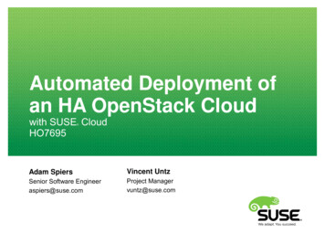 Automated Deployment Of An HA OpenStack Cloud