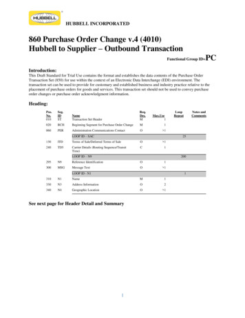 860 Purchase Order Change V.4 (4010) Hubbell To Supplier Outbound .