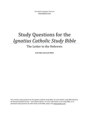 Study Questions For The Ignatius Catholic Study Bible: New Testament