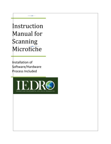 Instruction Manual For Scanning Microfiche - I-DARE) Portal