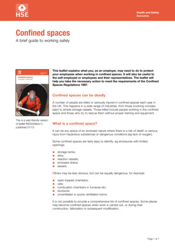 Confined Spaces: A Brief Guide To Working Safely INDG258 - HSE