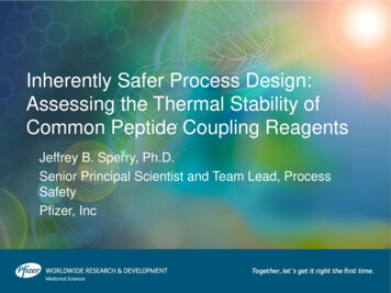 Inherently Safer Process Design: Assessing The Thermal Stability Of .