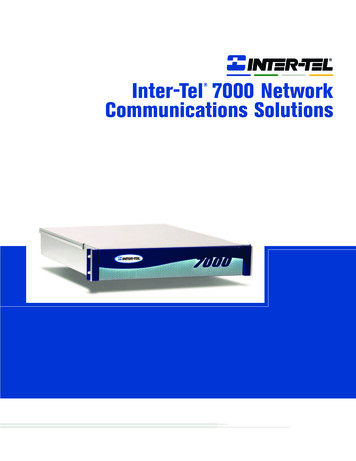 Inter-Tel 7000 Network Communications Solutions - Steven De Korne