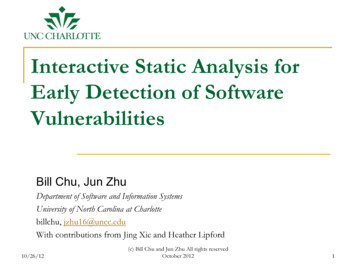 Interactive Static Analysis For Early Detection Of Software . - OWASP