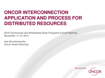 Oncor Interconnection Application And Process For Distributed Resources