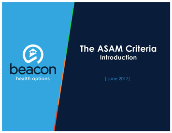 The ASAM Criteria - Beacon Health Options