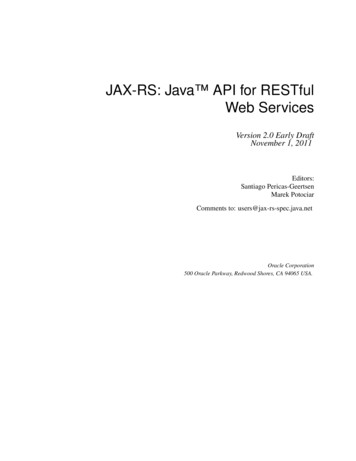 JAX-RS: Java API For RESTful Web Services - Oracle