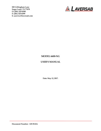 Model 6600-ng User'S Manual