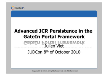Advanced JCR Persistence In The GateIn Portal Framework - JBoss