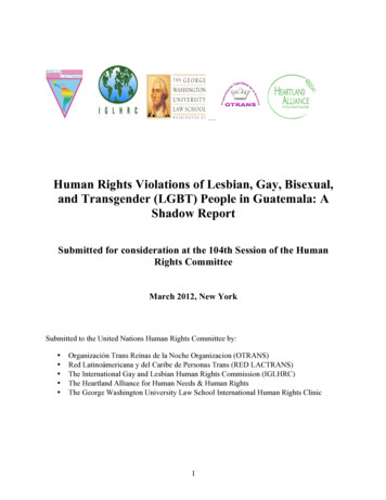 Human Rights Violations Of Lesbian, Gay, Bisexual, And Transgender .
